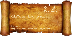 Kádas Laurencia névjegykártya